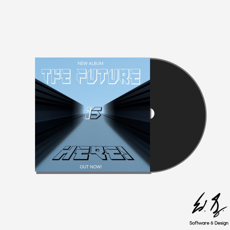 Disk album cover for futurist electronic music